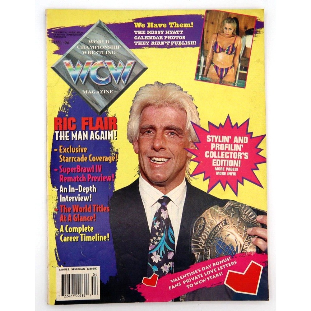 WCW MAGAZINE APRIL 1994 - RIC FLAIR / MISSY HYATT / BIG VAN VADER / STARRCADE